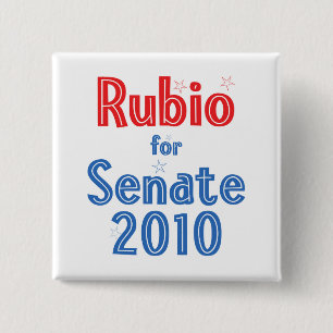 Bóton Quadrado 5.08cm Marco Rubio para o design da estrela do Senado