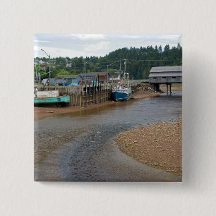 Bóton Quadrado 5.08cm Maré baixa na Baía de Fundy em St. Martins, New