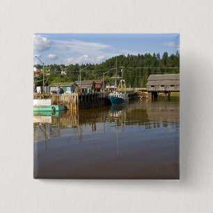Bóton Quadrado 5.08cm Maré média na Baía de Fundy em St. Martins, New