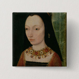 Bóton Quadrado 5.08cm Margaret da duquesa de York de Borgonha, c.1477