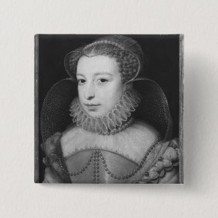 Bóton Quadrado 5.08cm Marguerite de Valois Rainha de Navarra