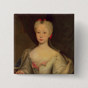 Bóton Quadrado 5.08cm Maria Barbara de Braganza Rainha da espanha