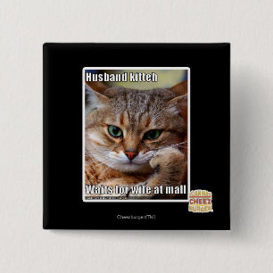 Bóton Quadrado 5.08cm Marido Kitteh