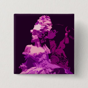 Bóton Quadrado 5.08cm Marie Antionette - roxo