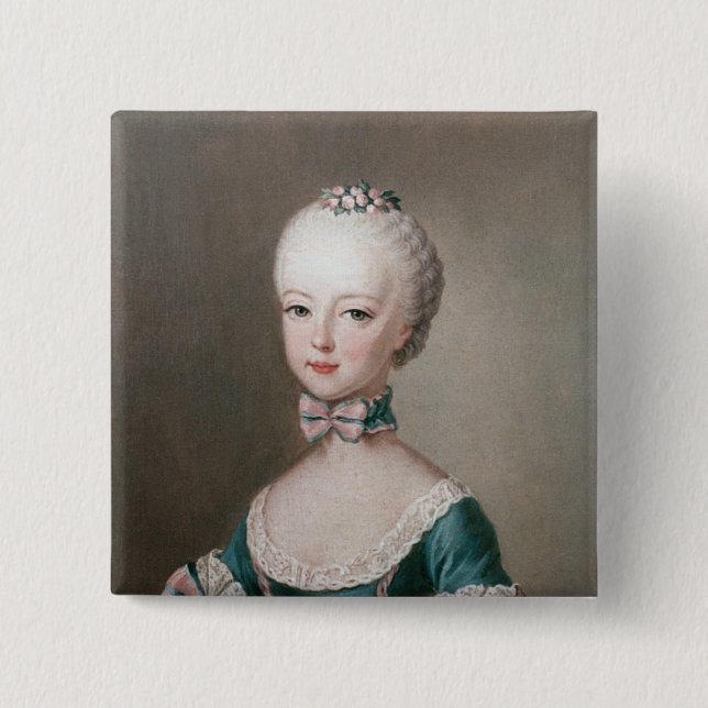 Bóton Quadrado 5.08cm Marie Antoinette (Frente)
