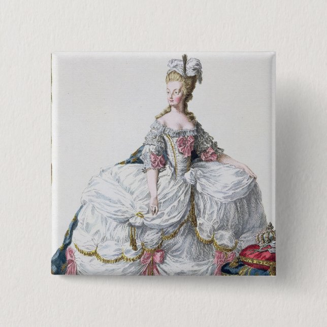 Bóton Quadrado 5.08cm Marie Antoinette (1752-93) 'de DES Estam de (Frente)