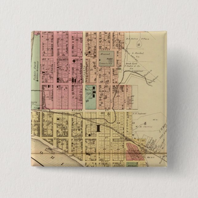 Bóton Quadrado 5.08cm Marietta, Ohio (Frente)