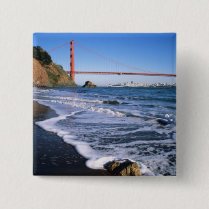 Bóton Quadrado 5.08cm Marin Headlands, Ponte Golden Gate; São