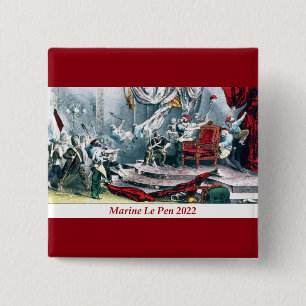 Bóton Quadrado 5.08cm Marine Le Caneta 2022 Presidente França