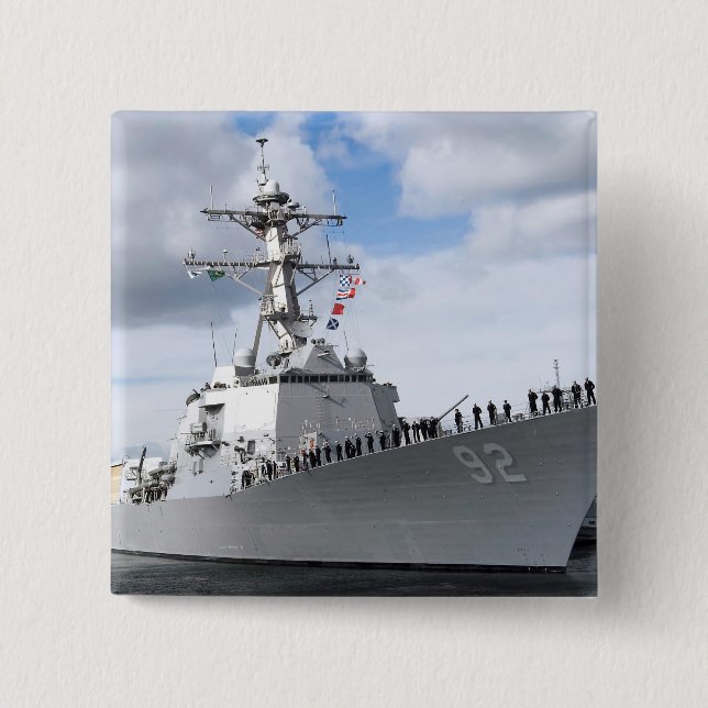 Bóton Quadrado 5.08cm Marinheiros trazem os trilhos (Frente)