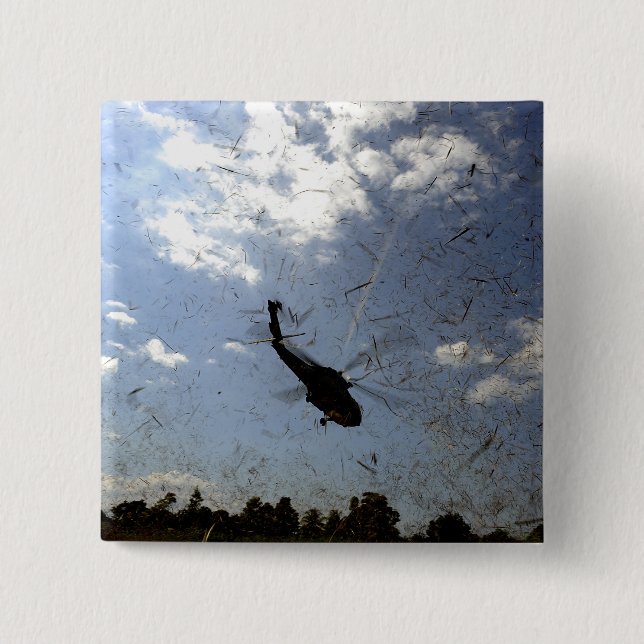 Bóton Quadrado 5.08cm Marinho HH-60 Seahawk dos EUA (Frente)