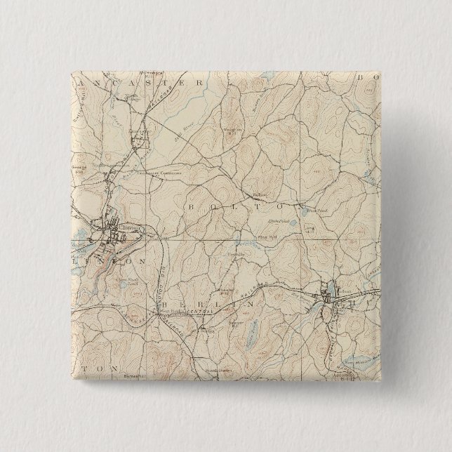 Bóton Quadrado 5.08cm Marlboro, Massachusetts (Frente)