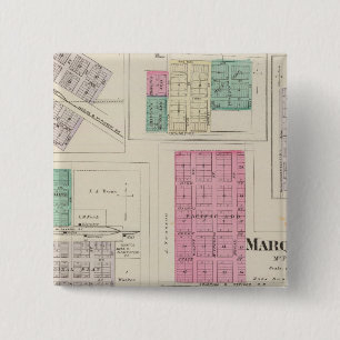 Bóton Quadrado 5.08cm Marquette, Conway, Galva, Elyria, Ames, Kansas