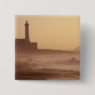 Bóton Quadrado 5.08cm Marrocos, Rabat, Farol ao pôr do sol com