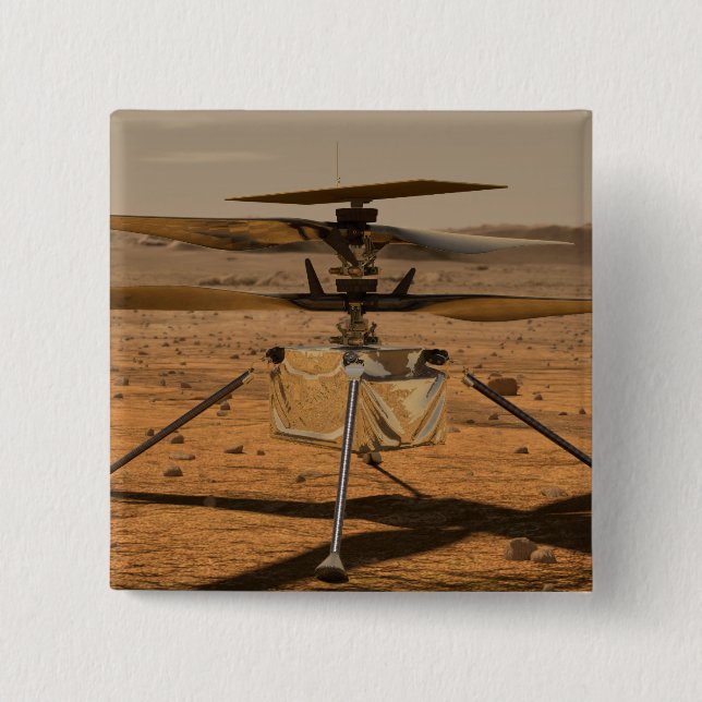 Bóton Quadrado 5.08cm Mars Ingenuity Helicopter (Frente)