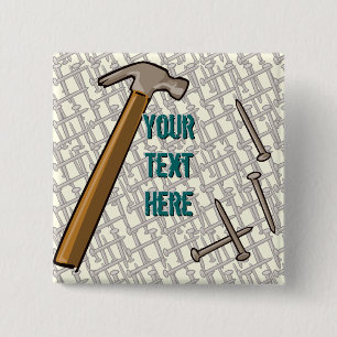 Bóton Quadrado 5.08cm Martelo & botão das unhas