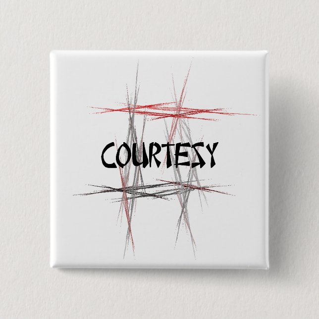 Bóton Quadrado 5.08cm Martial Arts Courtesy (Frente)