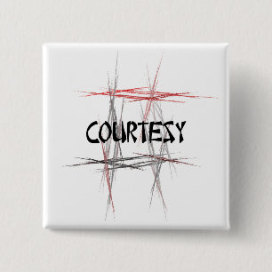 Bóton Quadrado 5.08cm Martial Arts Courtesy