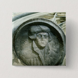 Bóton Quadrado 5.08cm Martin Luther envelhecido 57 com o Luther aumentou