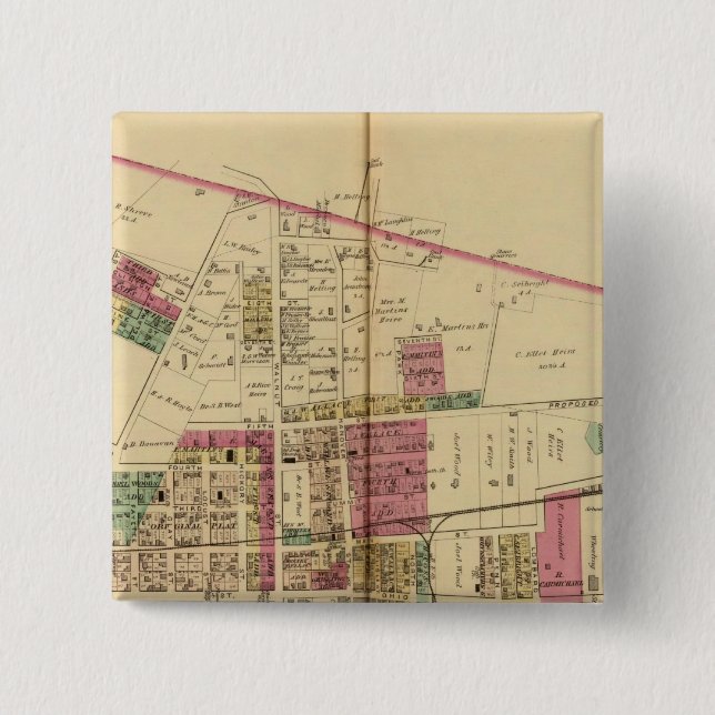 Bóton Quadrado 5.08cm Martin's Ferry (Frente)