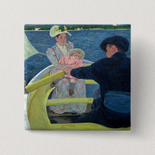 Bóton Quadrado 5.08cm Mary Cassatt - O Partido do Barco