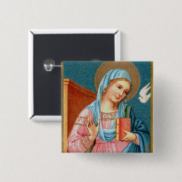 Bóton Quadrado 5.08cm Mary, da Anunciação de F. Lippi (Detalhe; M 038)