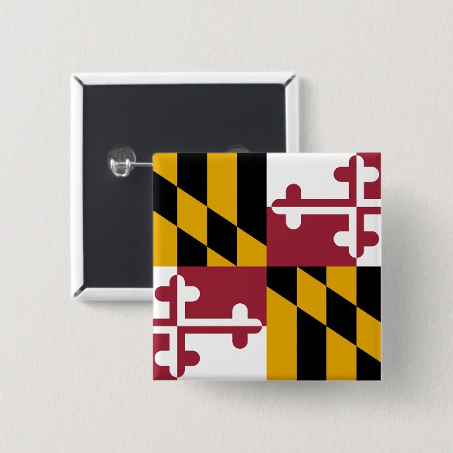 Bóton Quadrado 5.08cm Maryland State Flag EUA (Frente & Verso)