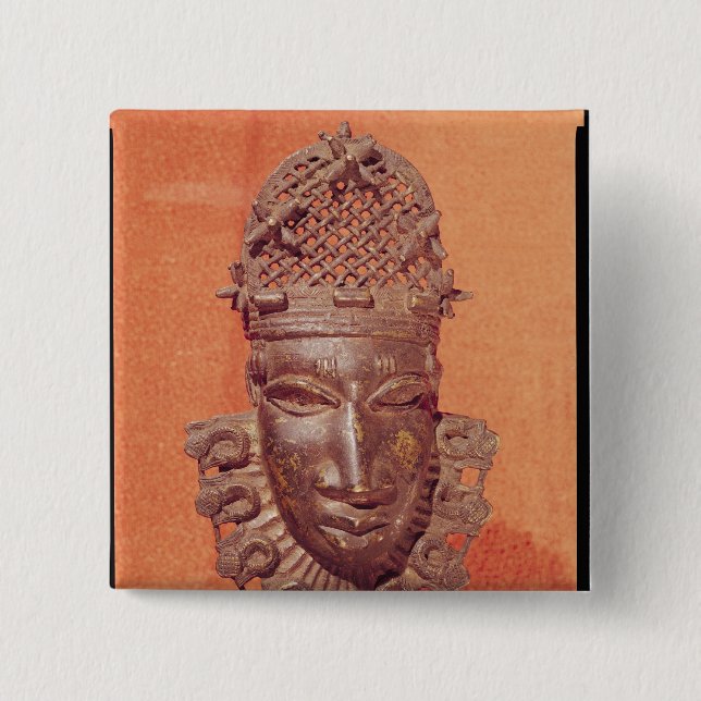 Bóton Quadrado 5.08cm Máscara, Benin (Frente)