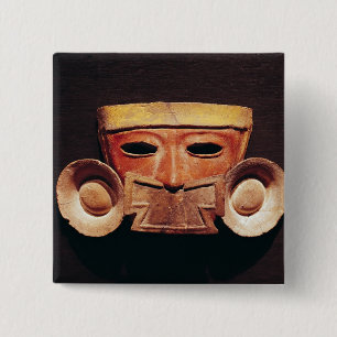 Bóton Quadrado 5.08cm Máscara humana, de Teotihuacan