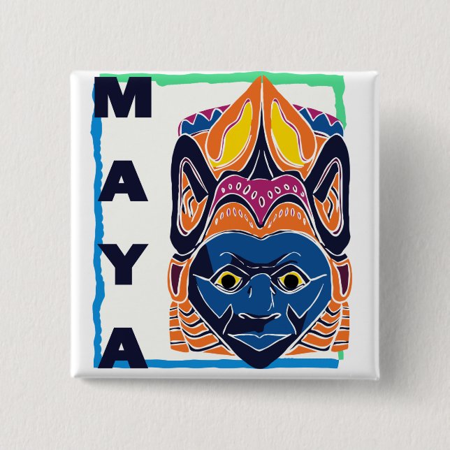 BÓTON QUADRADO 5.08CM MÁSCARA MAIA (Frente)