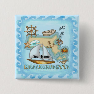 Bóton Quadrado 5.08cm Massachusetts