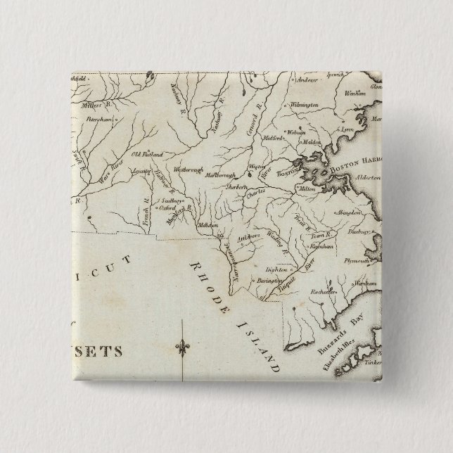 Bóton Quadrado 5.08cm Massachusetts 2 (Frente)