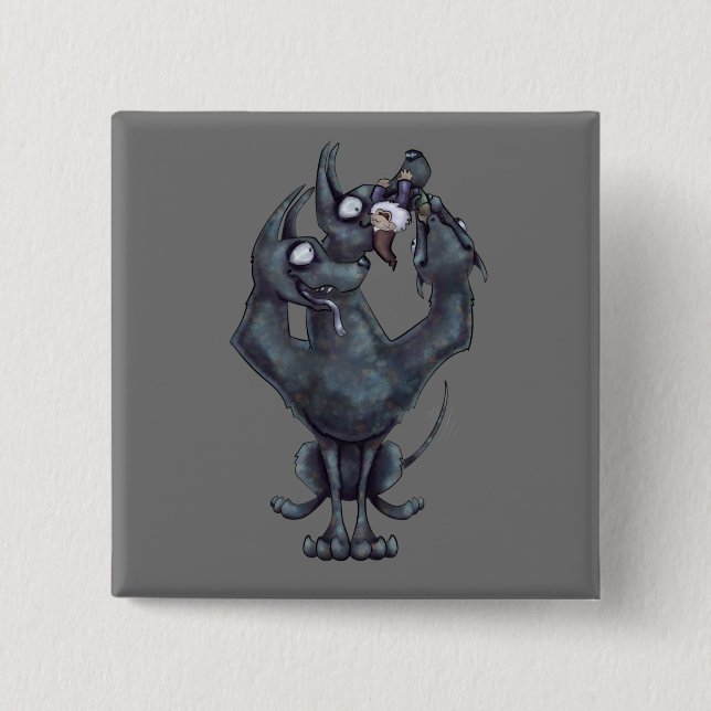 Bóton Quadrado 5.08cm Mastigar Toy (Frente)