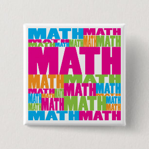 Bóton Quadrado 5.08cm Matemática colorida