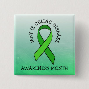 Bóton Quadrado 5.08cm May is Celiac Disease Awarness Month