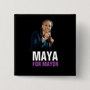 Bóton Quadrado 5.08cm Maya Wiley para o prefeito de Nova Iorque em 2021