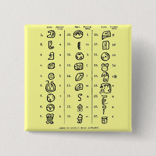 Bóton Quadrado 5.08cm Mayan Alphabet