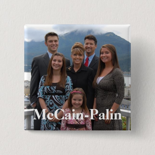 Bóton Quadrado 5.08cm McCain-Palin (Frente)