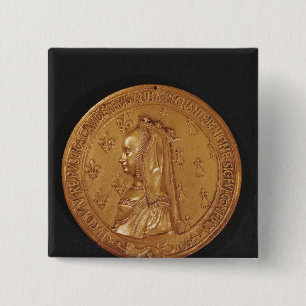 Bóton Quadrado 5.08cm Medalha que descreve Anne de Brittany
