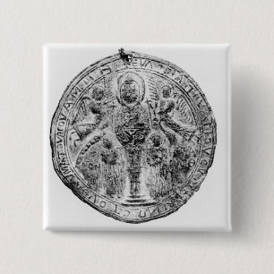 Bóton Quadrado 5.08cm Medalhão decorado na técnica do cloisonne