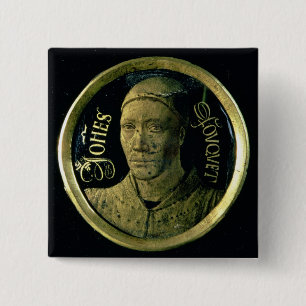 Bóton Quadrado 5.08cm Medalhão do retrato de auto, c.1450 (esmalte no
