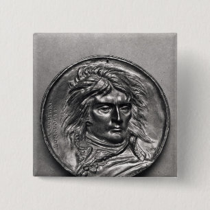 Bóton Quadrado 5.08cm Medalhão do retrato do general Bonaparte c.1830