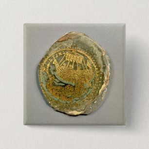 Bóton Quadrado 5.08cm Medalhão que descreve Jonah e a baleia, romana, 4