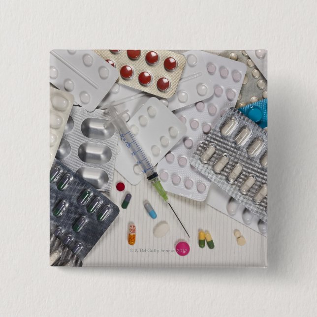 Bóton Quadrado 5.08cm Medicamentos utilizados no tratamento de medicamen (Frente)