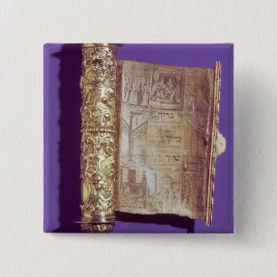 Bóton Quadrado 5.08cm Megillah em um caso de prata, Viena, c.1715