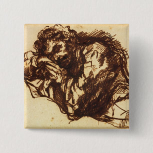 Bóton Quadrado 5.08cm Meio retrato do comprimento de um homem que