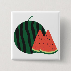 Bóton Quadrado 5.08cm Melancia Fresca Presente de Frutas de Verão