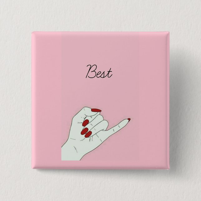 Bóton Quadrado 5.08cm Melhor (Frente)