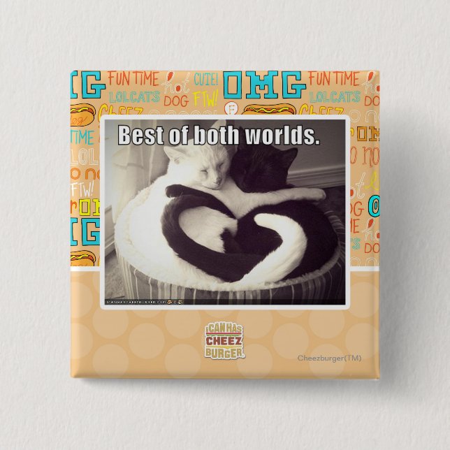 Bóton Quadrado 5.08cm Melhor de ambos os mundos (Frente)