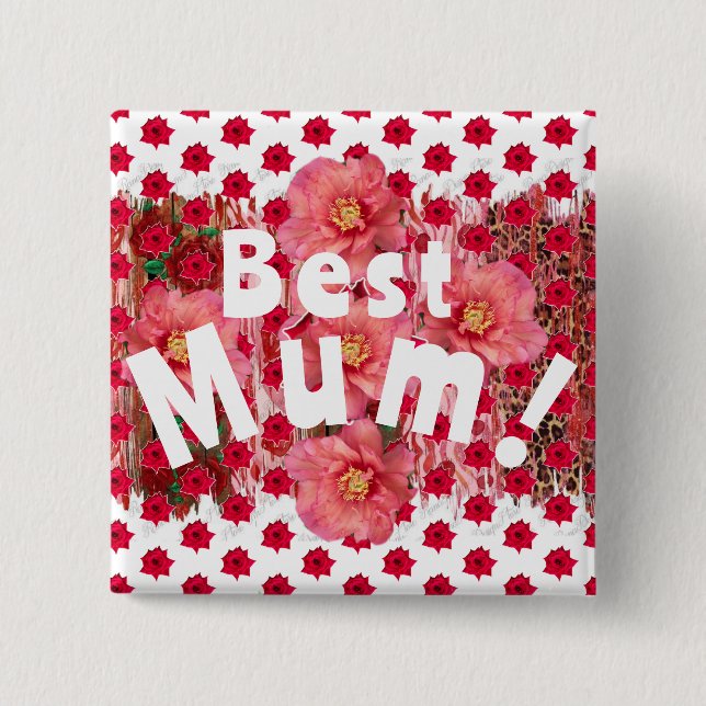 Bóton Quadrado 5.08cm Melhor Mãe! (Frente)